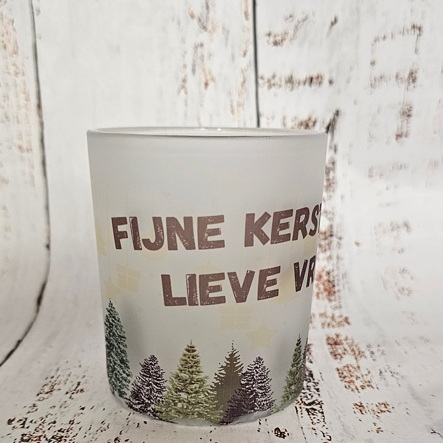 Kerst waxinelicht houder - lieve vriendin