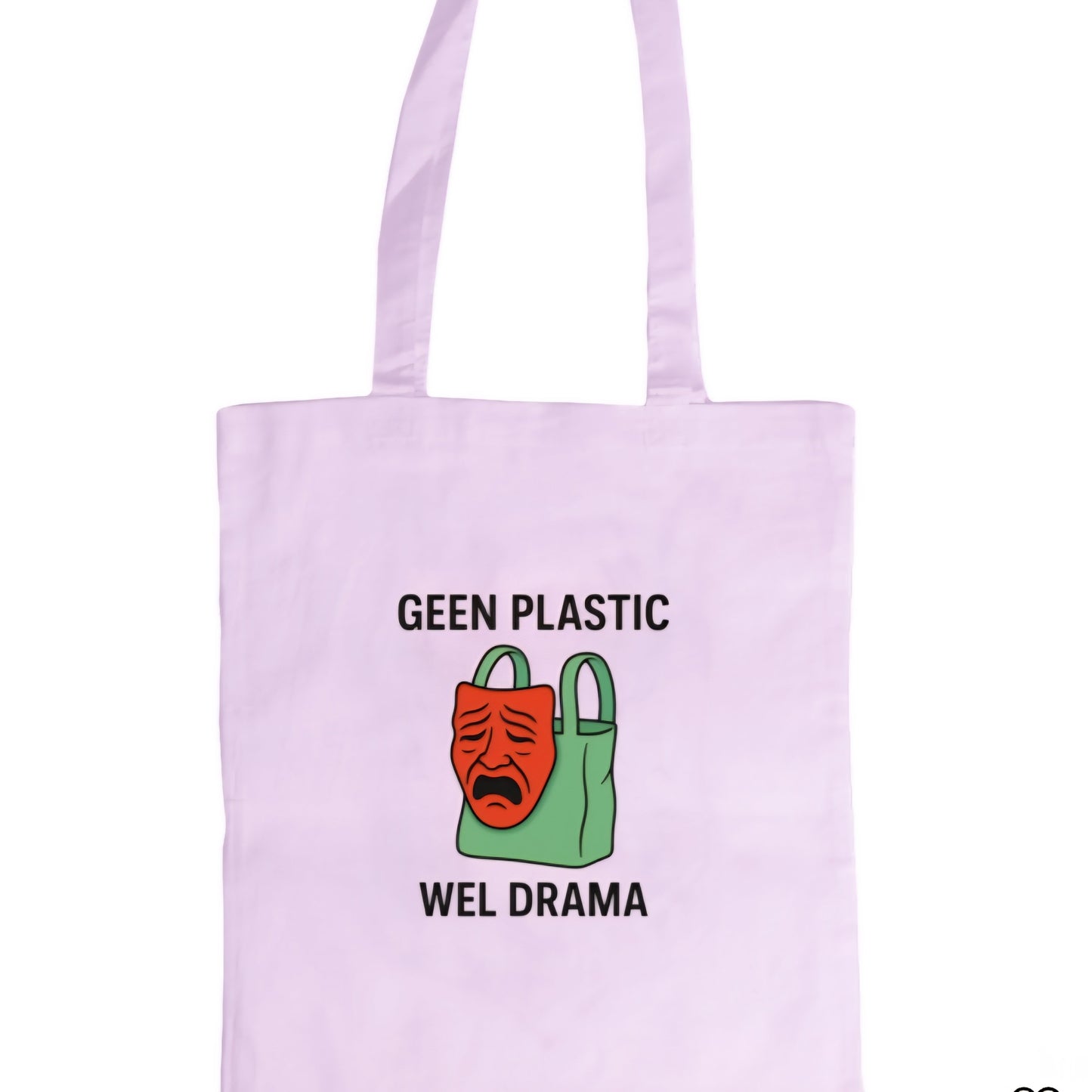 Canvas tas – “Geen plastic, wel drama”