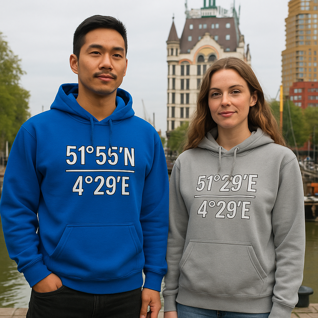 ROTTERDAM COORDINATES HOODIE β STIJLVOL & BETEKENISVOL π 51Β°55'N β 4Β°29'E