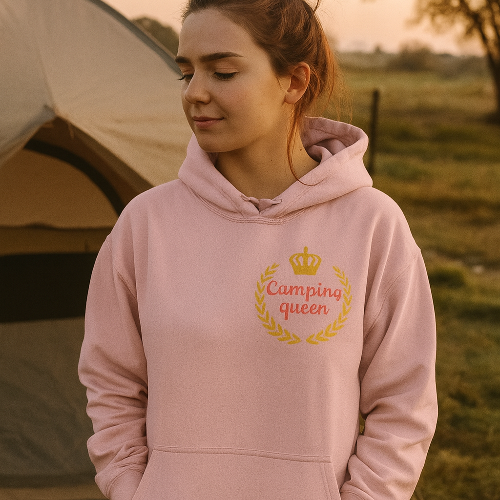 Camping Queen Hoodie - in meerdere maten en kleuren verkrijgbaar