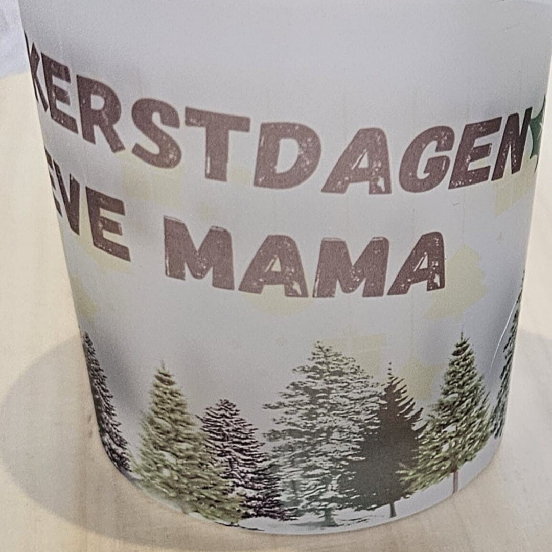 Kerst waxinelicht houder - lieve mama