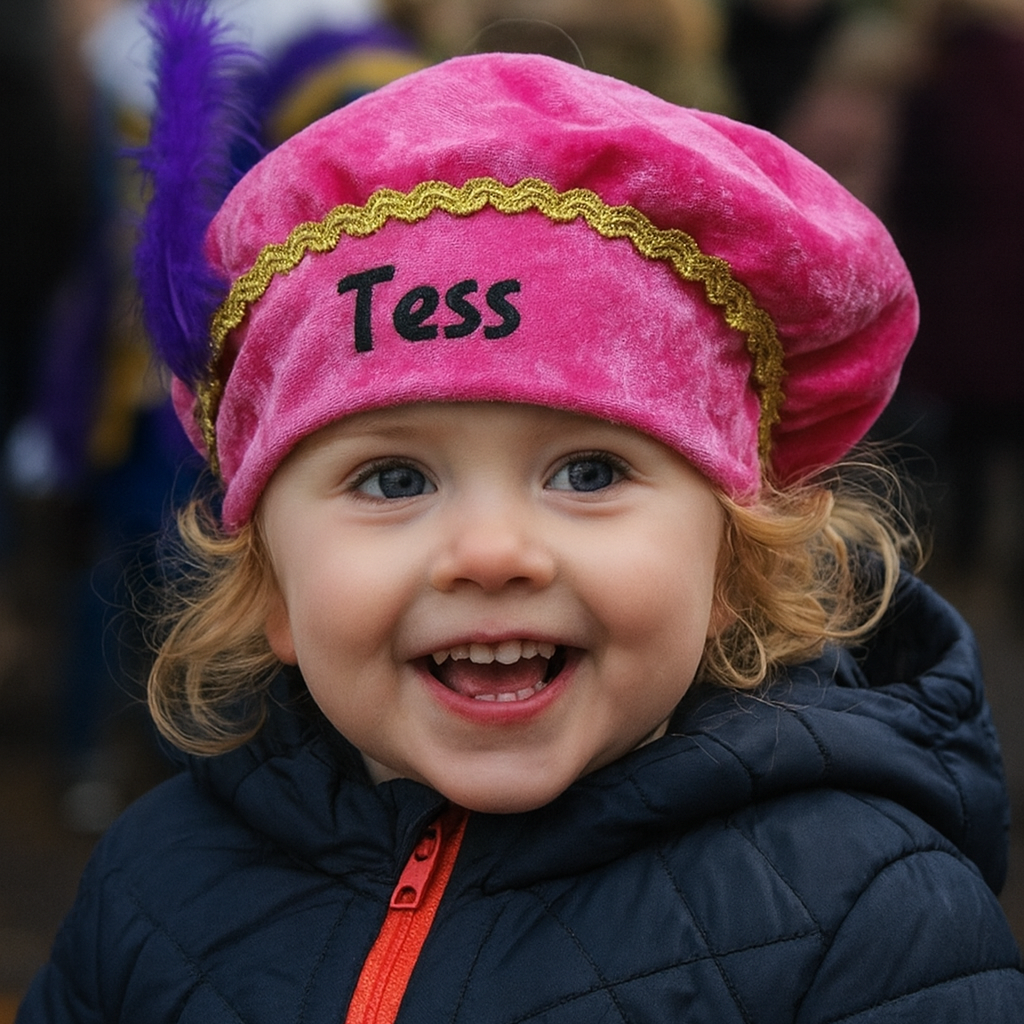 Pietenmuts met naam - roze - meisje - pieten muts - sinterklaas
