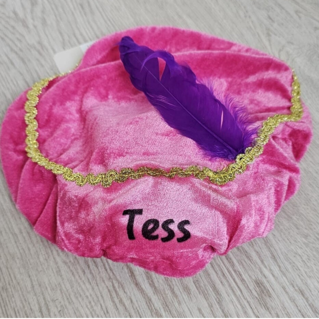 Pietenmuts met naam - roze - meisje - pieten muts - sinterklaas
