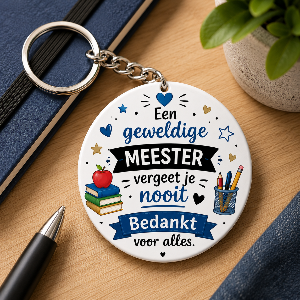 Bedankt Meester Sleutelhanger โ Een Geweldige Meester Vergeet Je Nooit | Cadeau Einde Schooljaar