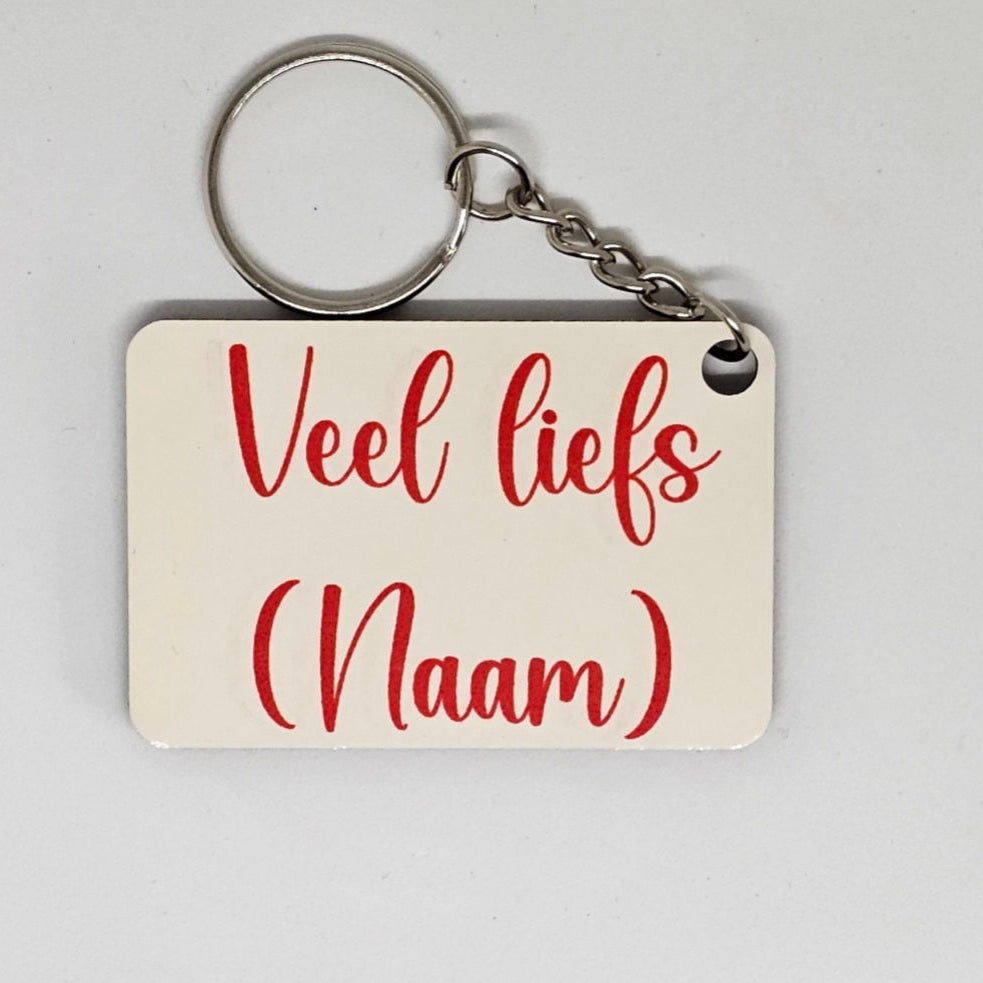 Sleutelhanger - Bedankt juf - met eigen naam