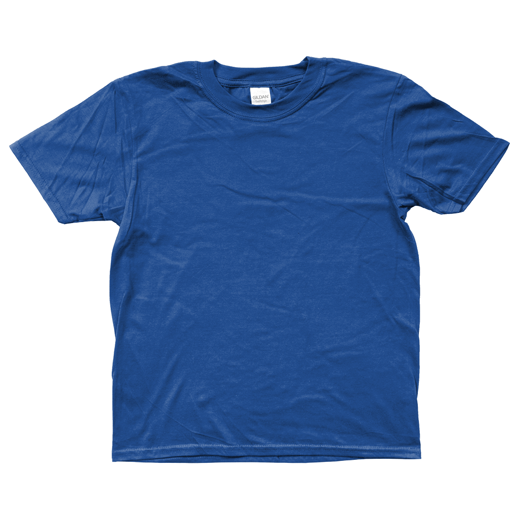 Kinder t-shirt - in kleur- met eigen opdruk. Opdruk op de borst van het t-shirt