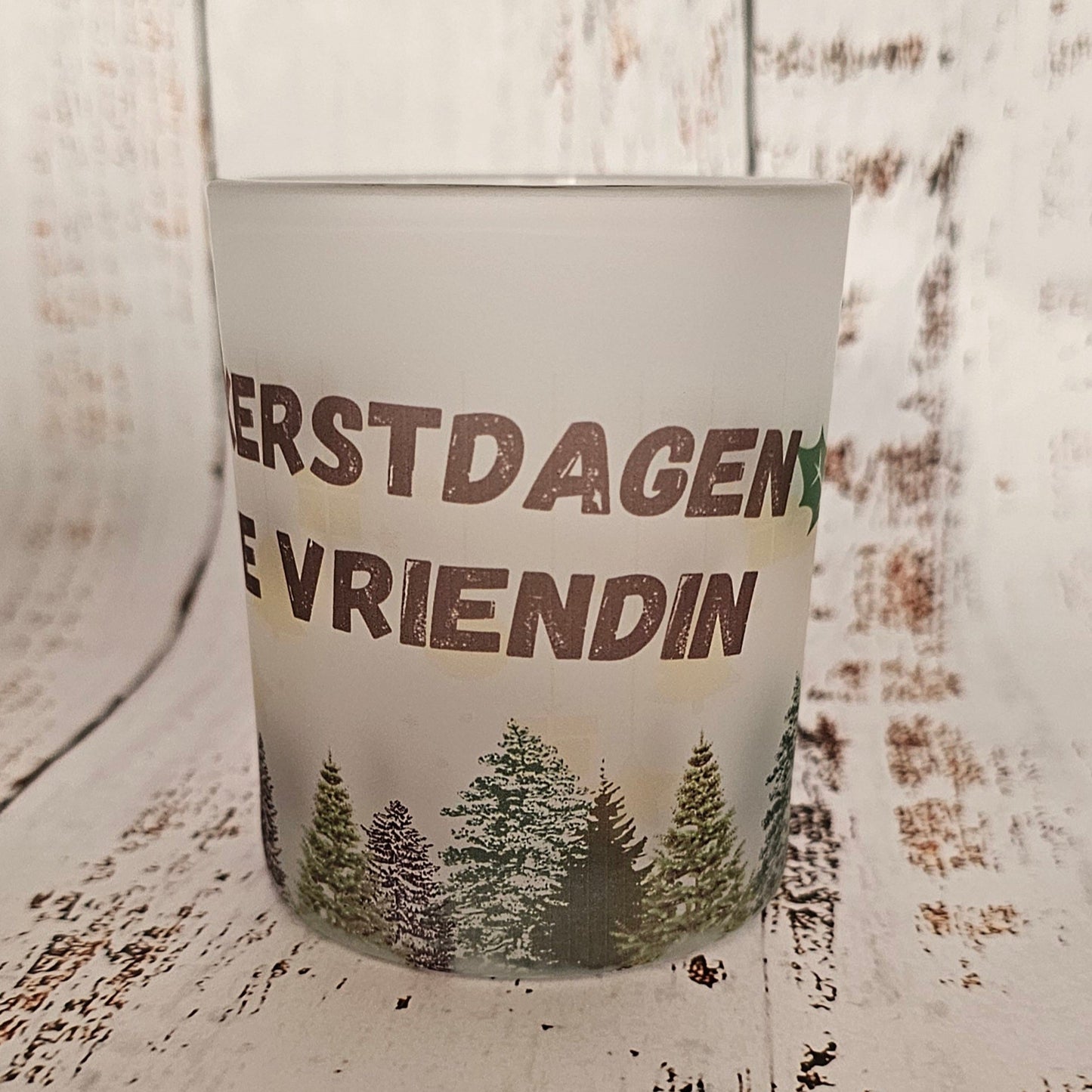 Kerst waxinelicht houder - lieve vriendin