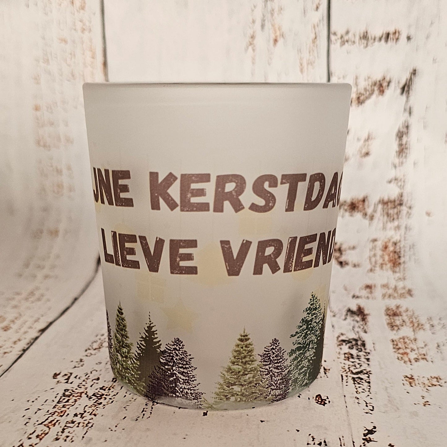 Kerst waxinelicht houder - lieve vriendin