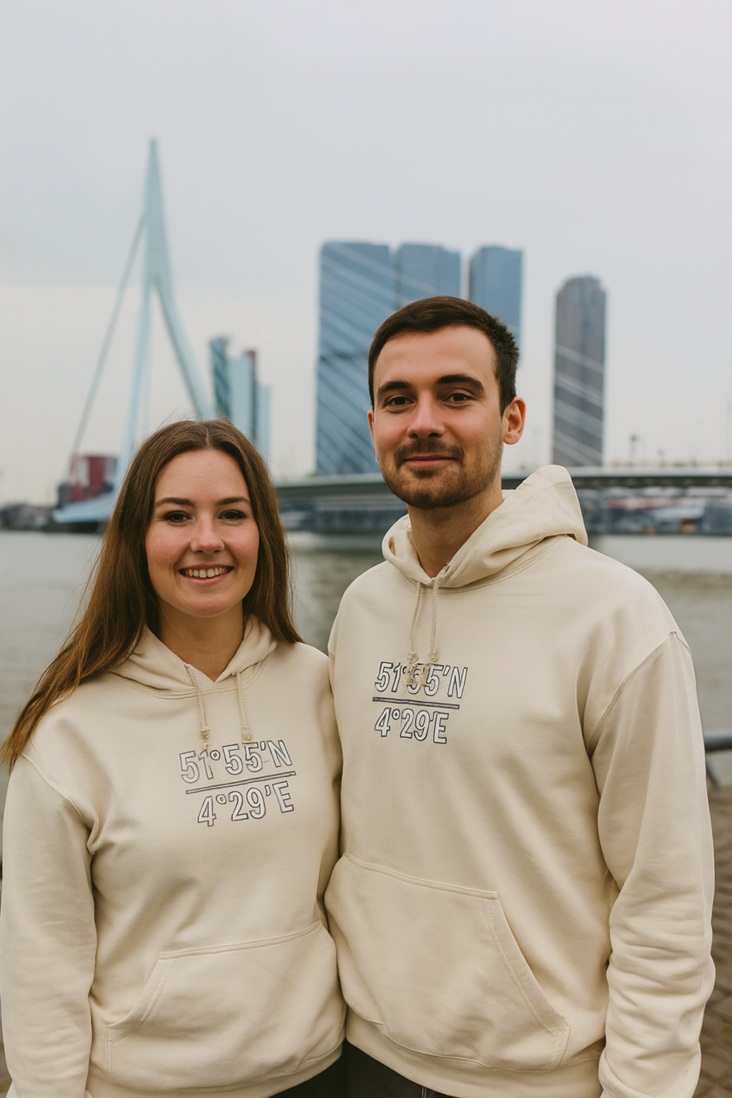 Hoodie met coördinaten van jouw favoriete stad of dorp
