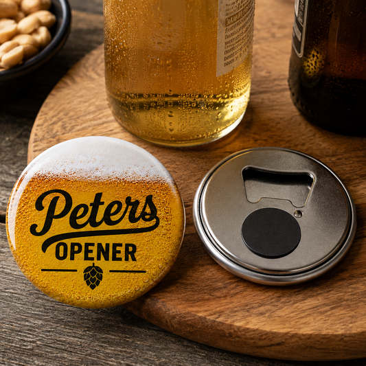 Gepersonaliseerde Magnetische bieropener met naam