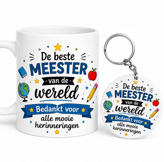 Cadeauset Meester Mok & Sleutelhanger