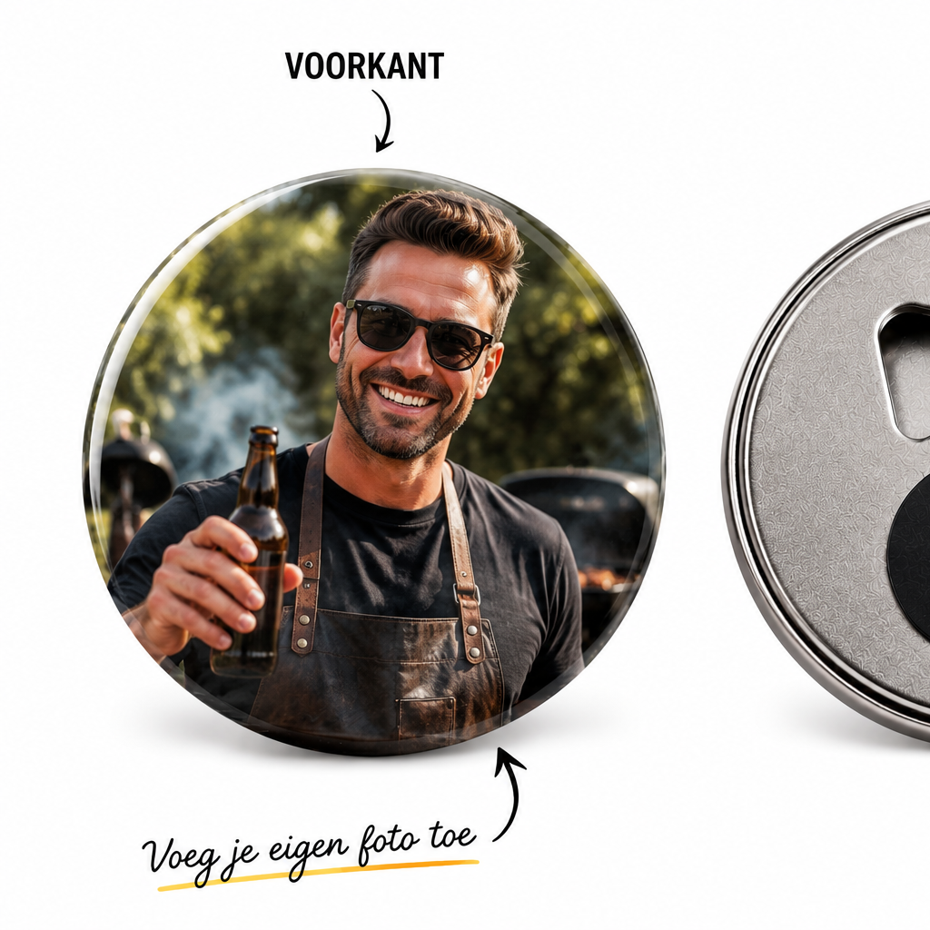 Gepersonaliseerde Bieropener met Eigen Foto - uniek cadeau