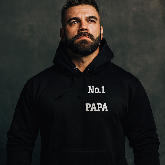 No.1 PAPA Hoodie – Zwart | Voor de Beste Vader