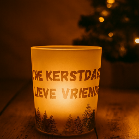 Kerst waxinelicht houder - lieve vriendin