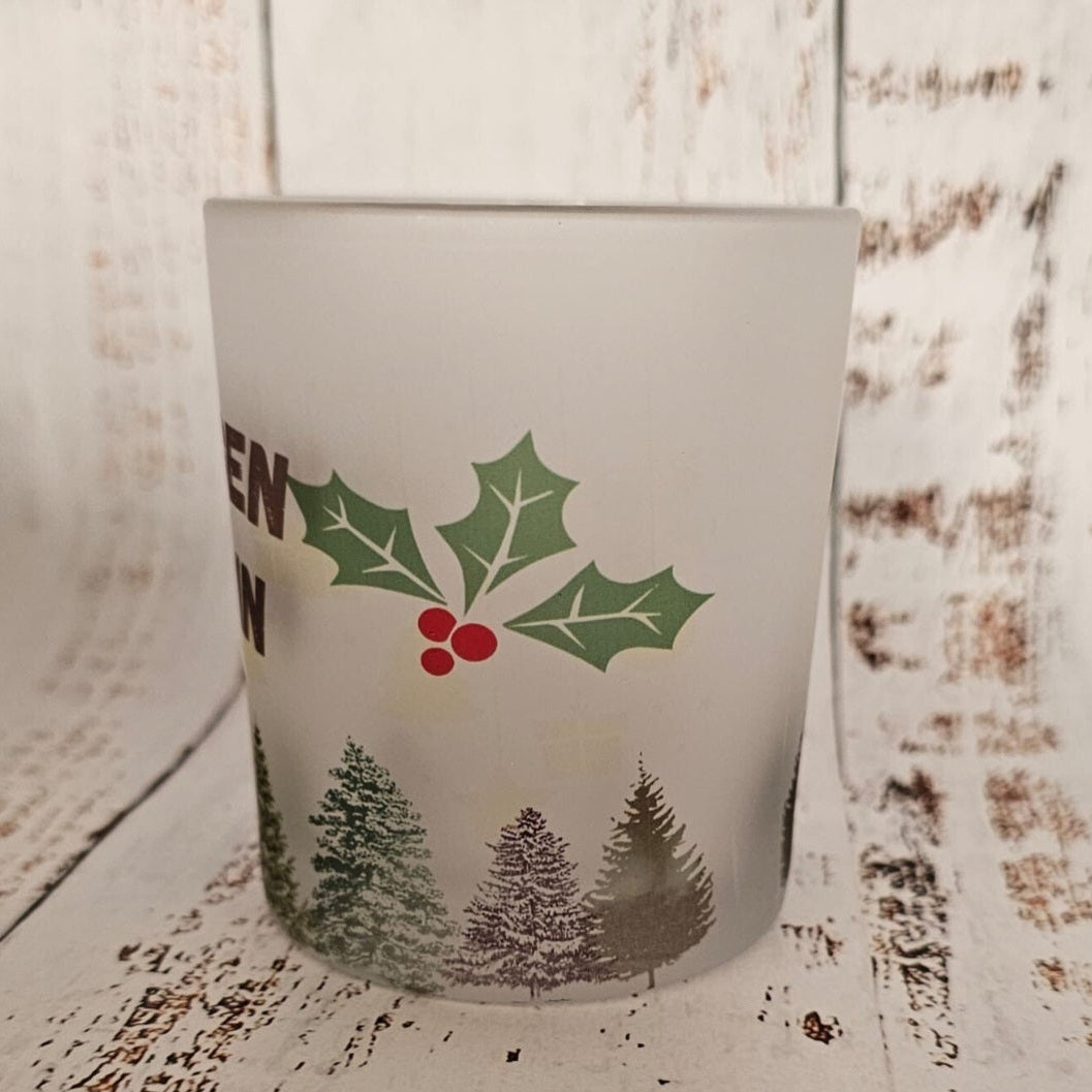 Kerst waxinelicht houder - lieve mama