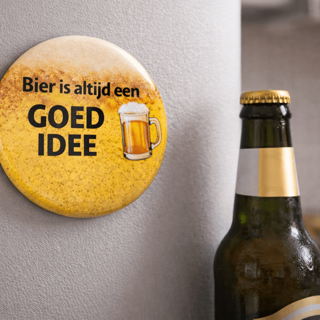Bieropener Magneet – “Bier is altijd een goed idee” – Origineel Cadeau