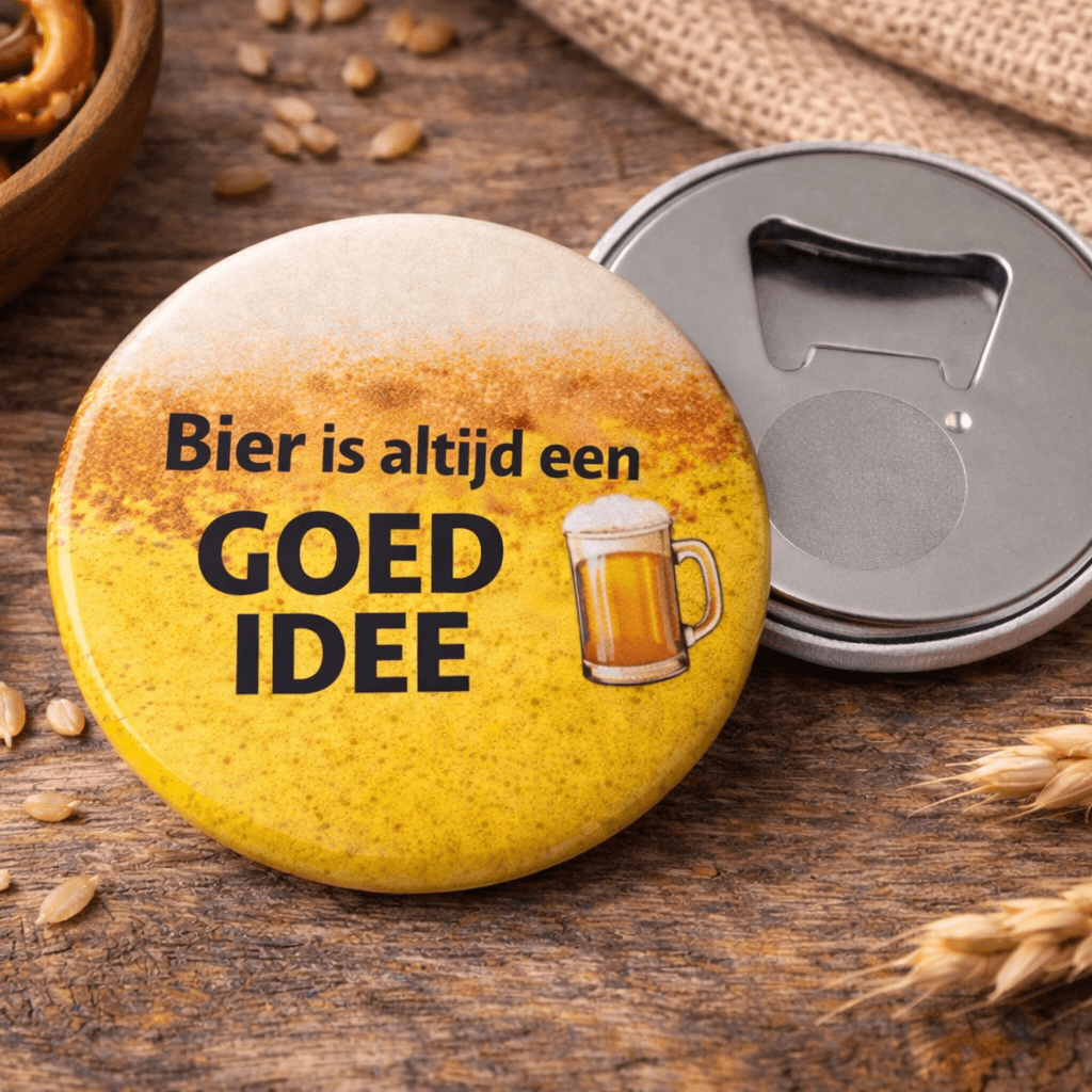 Bieropener Magneet – “Bier is altijd een goed idee” – Origineel Cadeau