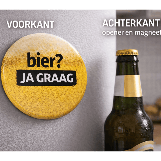 Bier? Ja Graag – Bieropener & Koelkastmagneet