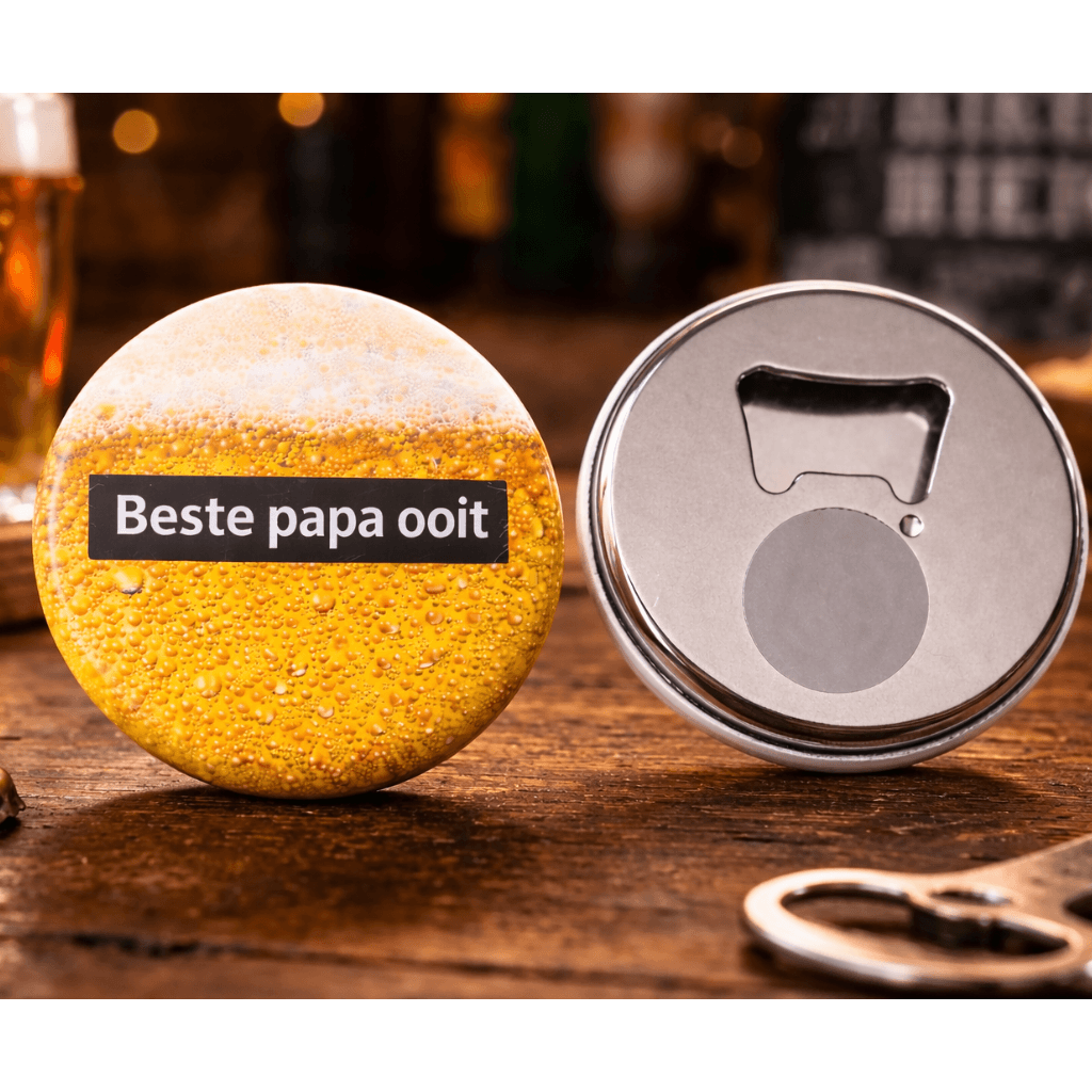 Bieropener met Magneet – “Beste Papa Ooit” – Koelkastmagneet Flesopener – Origineel Cadeau voor Vader