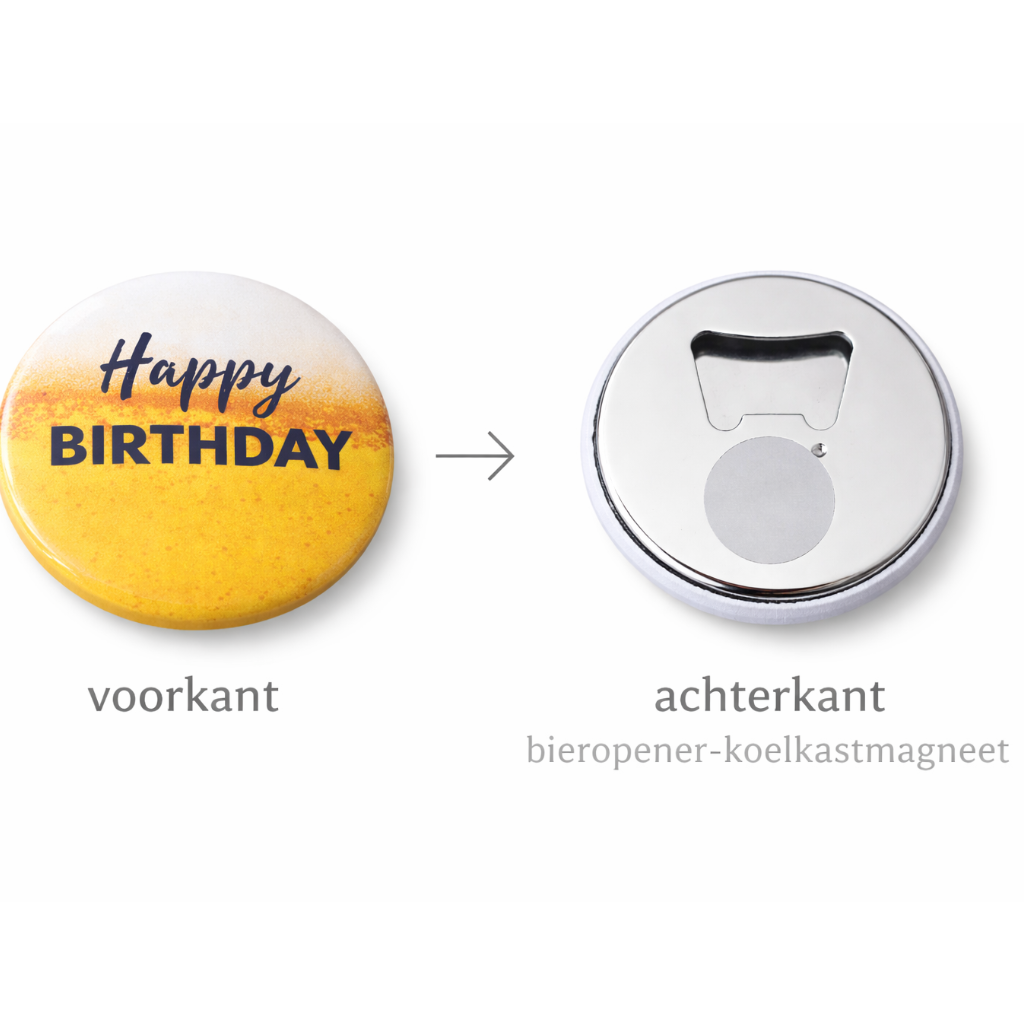 Bieropener Magneet – “Happy Birthday” – Origineel Cadeau