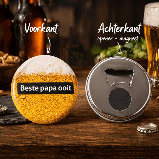 Bieropener met Magneet – “Beste Papa Ooit” – Koelkastmagneet Flesopener – Origineel Cadeau voor Vader