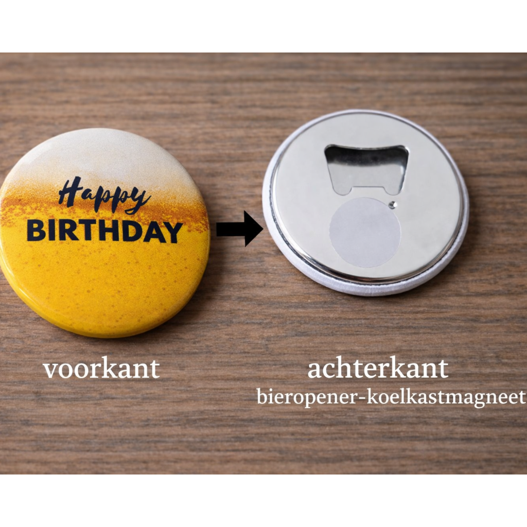 Bieropener Magneet – “Happy Birthday” – Origineel Cadeau