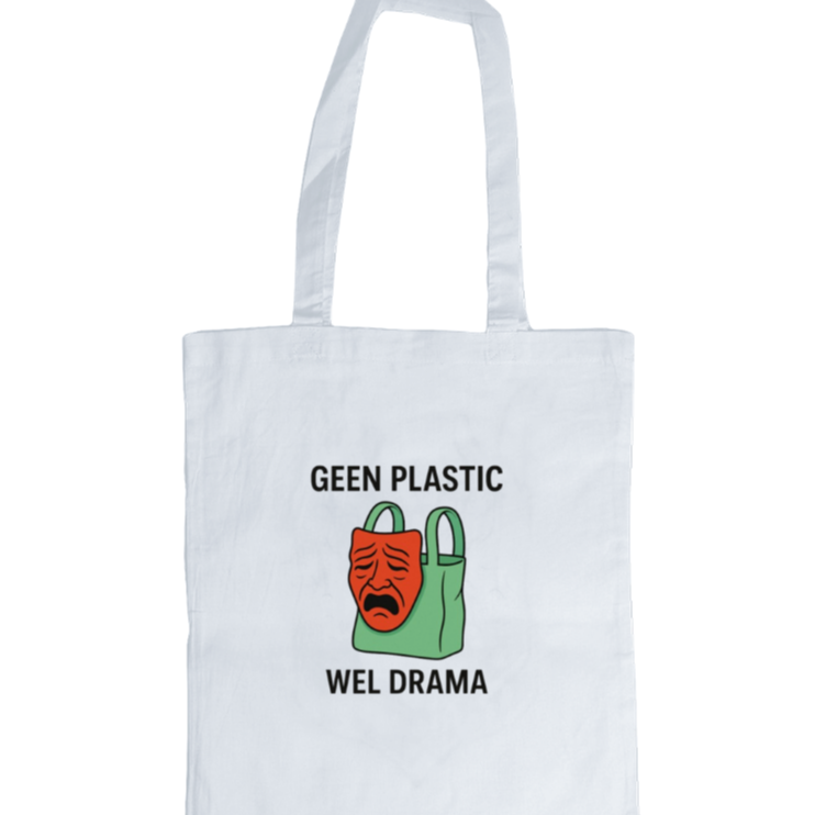Canvas tas – “Geen plastic, wel drama”
