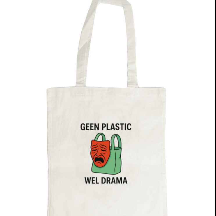 Canvas tas – “Geen plastic, wel drama”