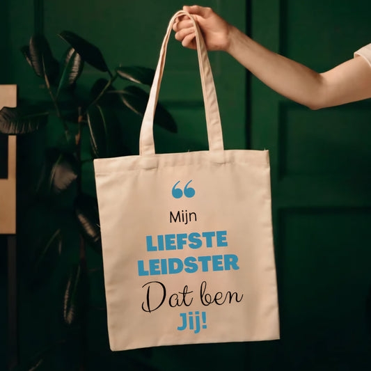 Canvas tas – "mijn liefste leidster"
