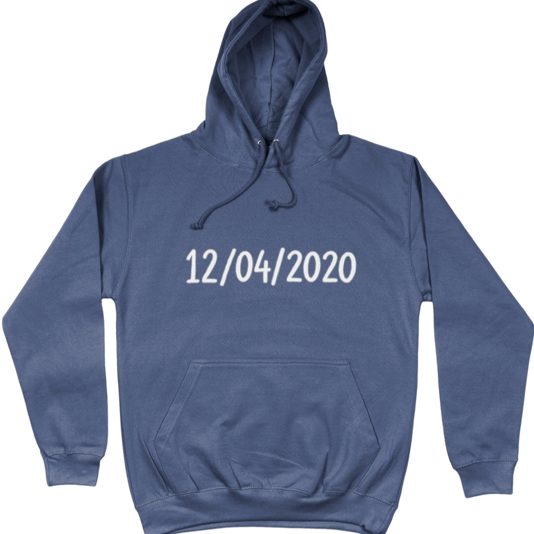 Gepersonaliseerde datum hoodie - unisex