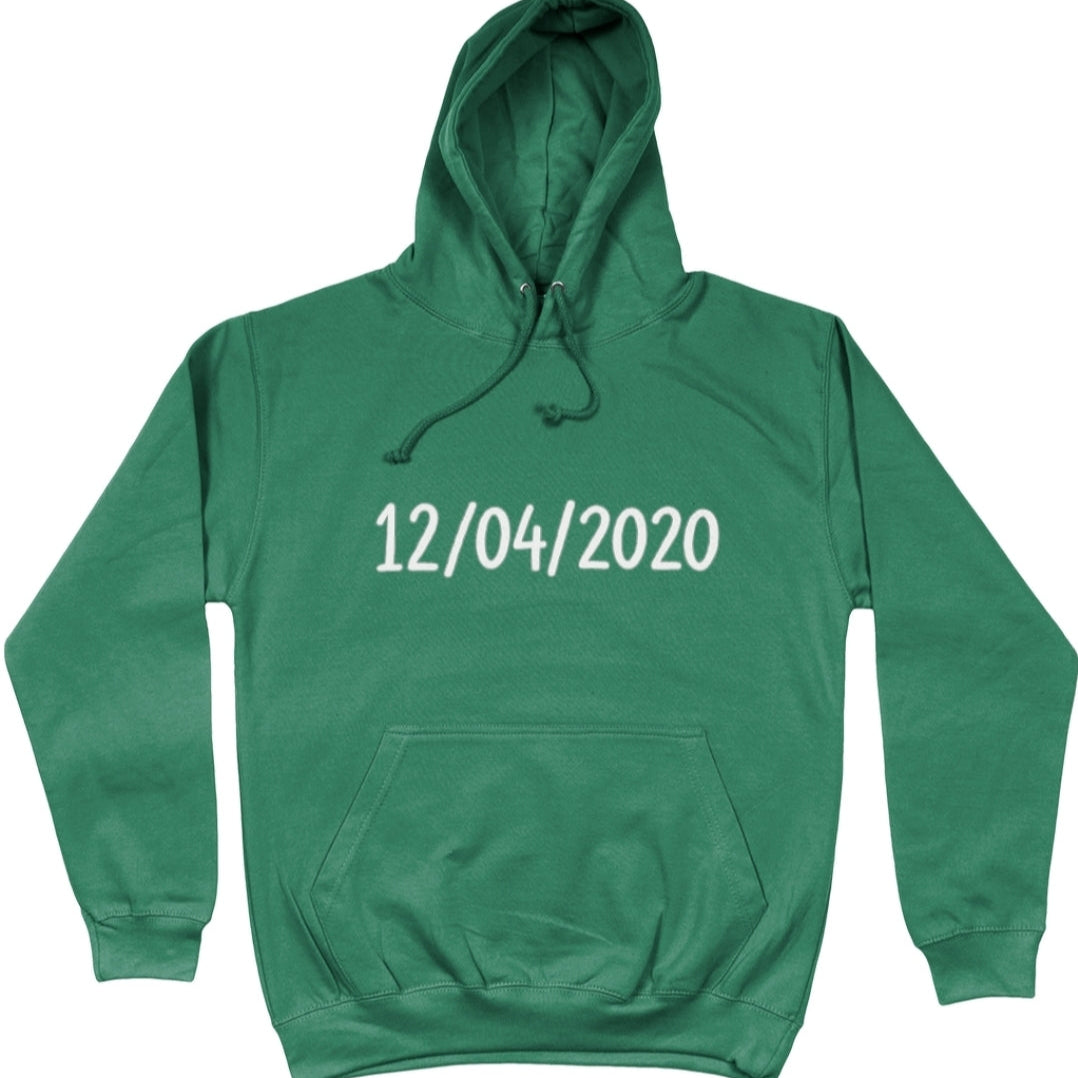 Gepersonaliseerde datum hoodie - unisex