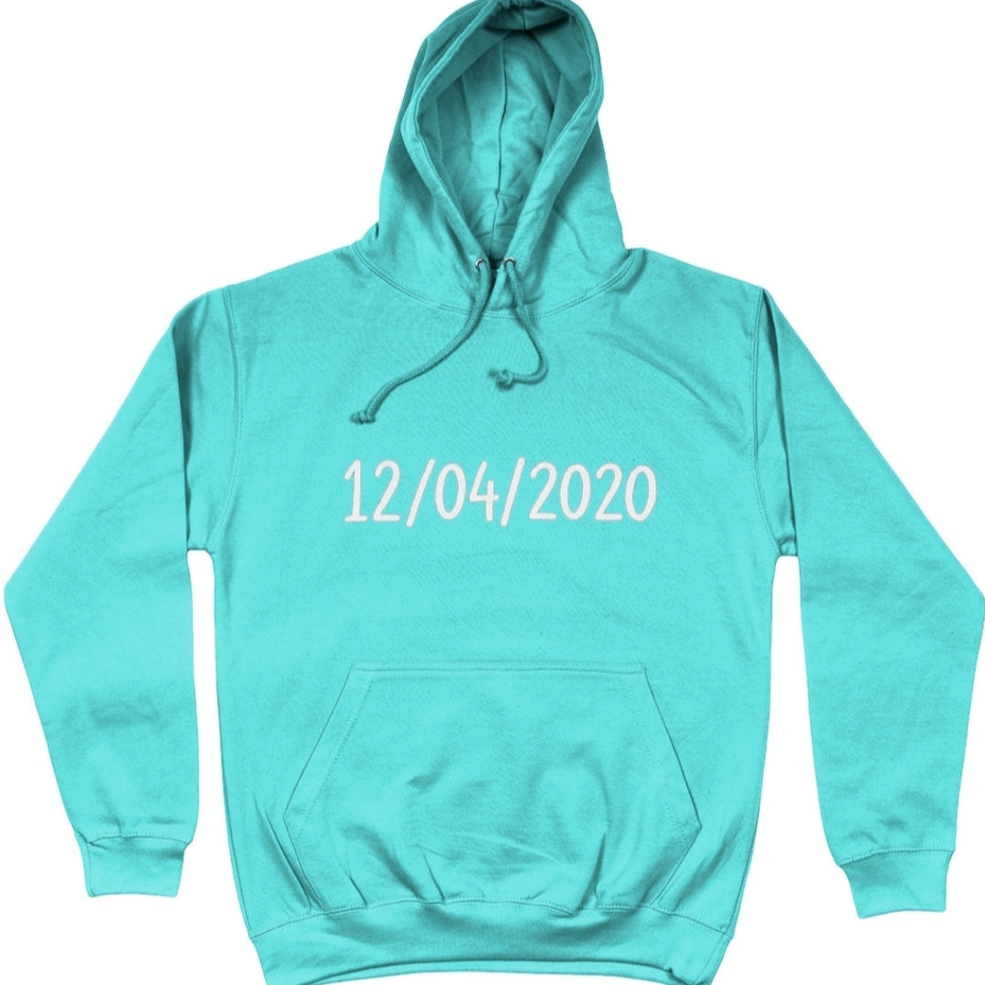 Gepersonaliseerde datum hoodie - unisex