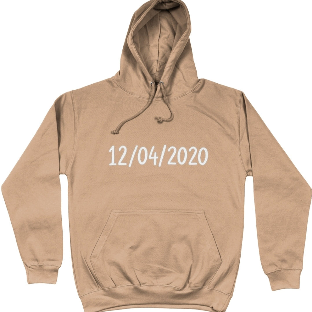 Gepersonaliseerde datum hoodie - unisex