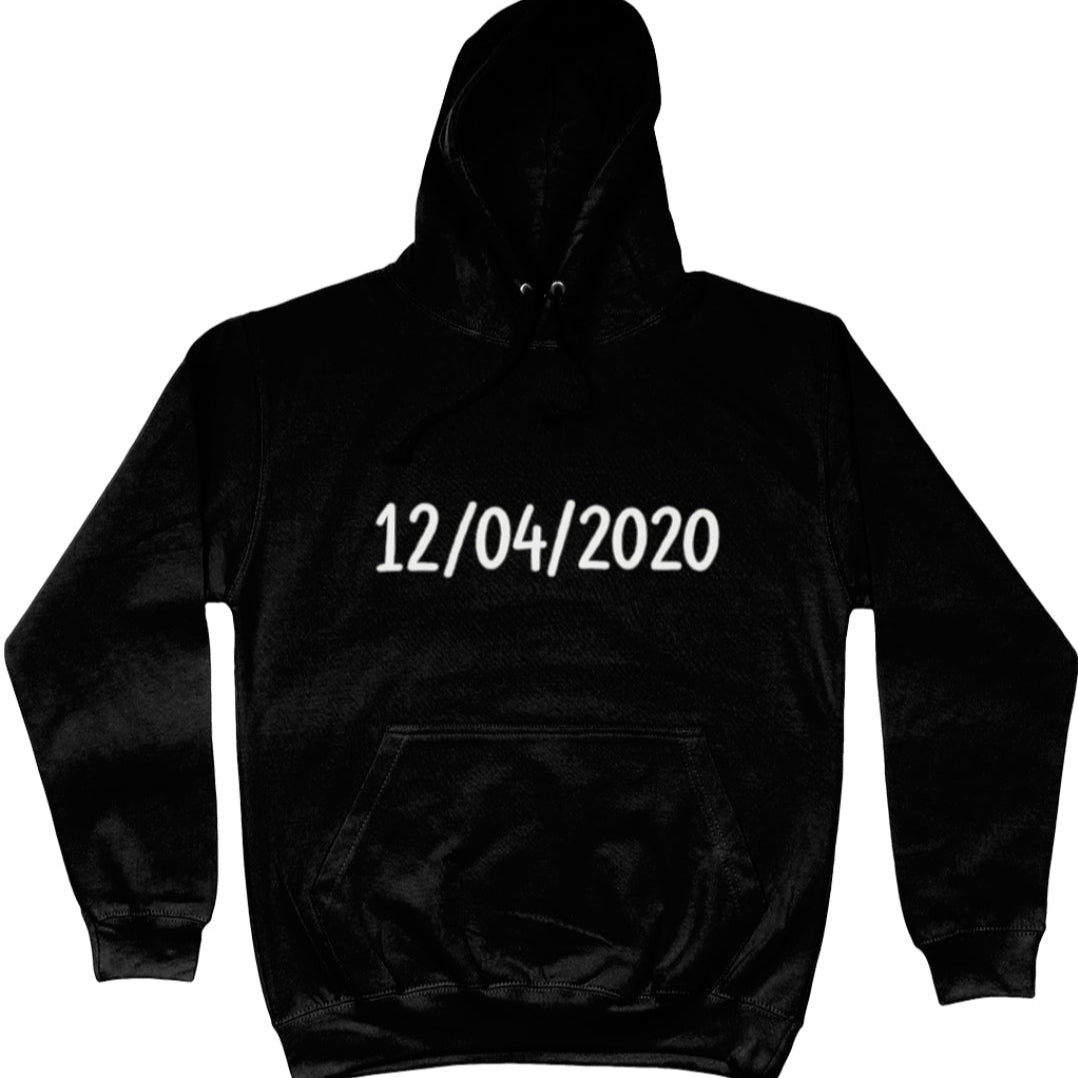 Gepersonaliseerde datum hoodie - unisex