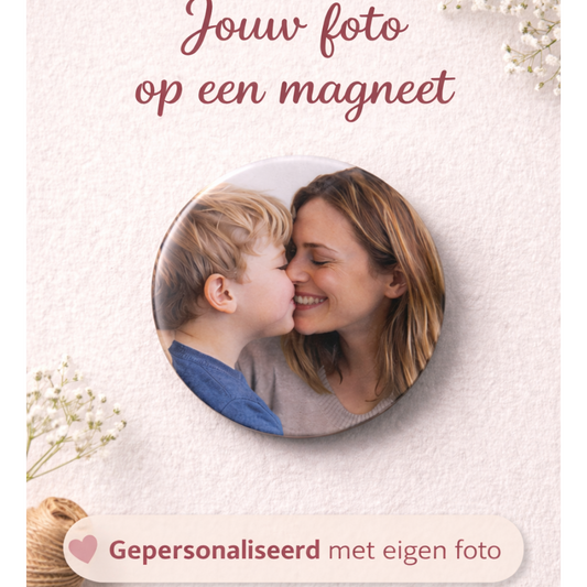 Foto koelkastmagneet 58mm – Gepersonaliseerd met eigen foto | Uniek cadeau