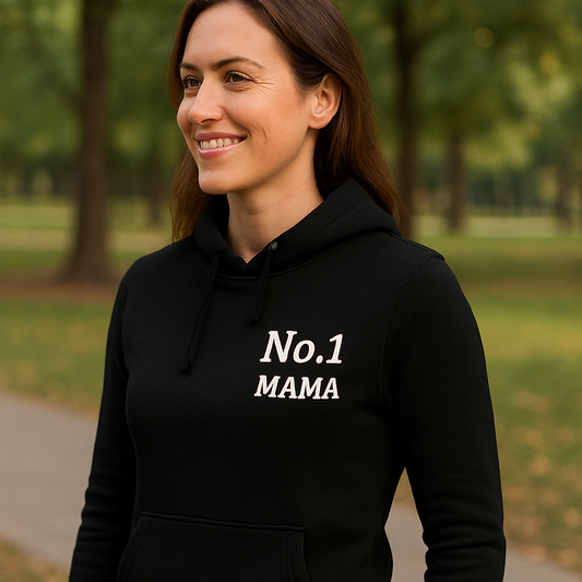 Hoodie zwart - No.1 ♥ MAMA –   Dames