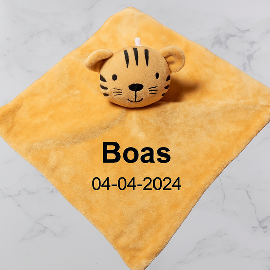 Knuffel doekje - leeuw - met naam en geboortedatum