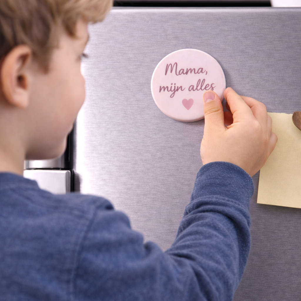 Koelkast magneet “Mama, mijn alles” – 58mm | Lief cadeau voor moeder