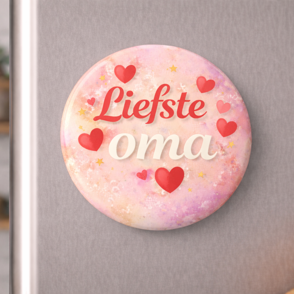 Koelkastmagneet Liefste Oma – 58 mm – Cadeau voor oma – Lief cadeau grootmoeder – Magneet met tekst