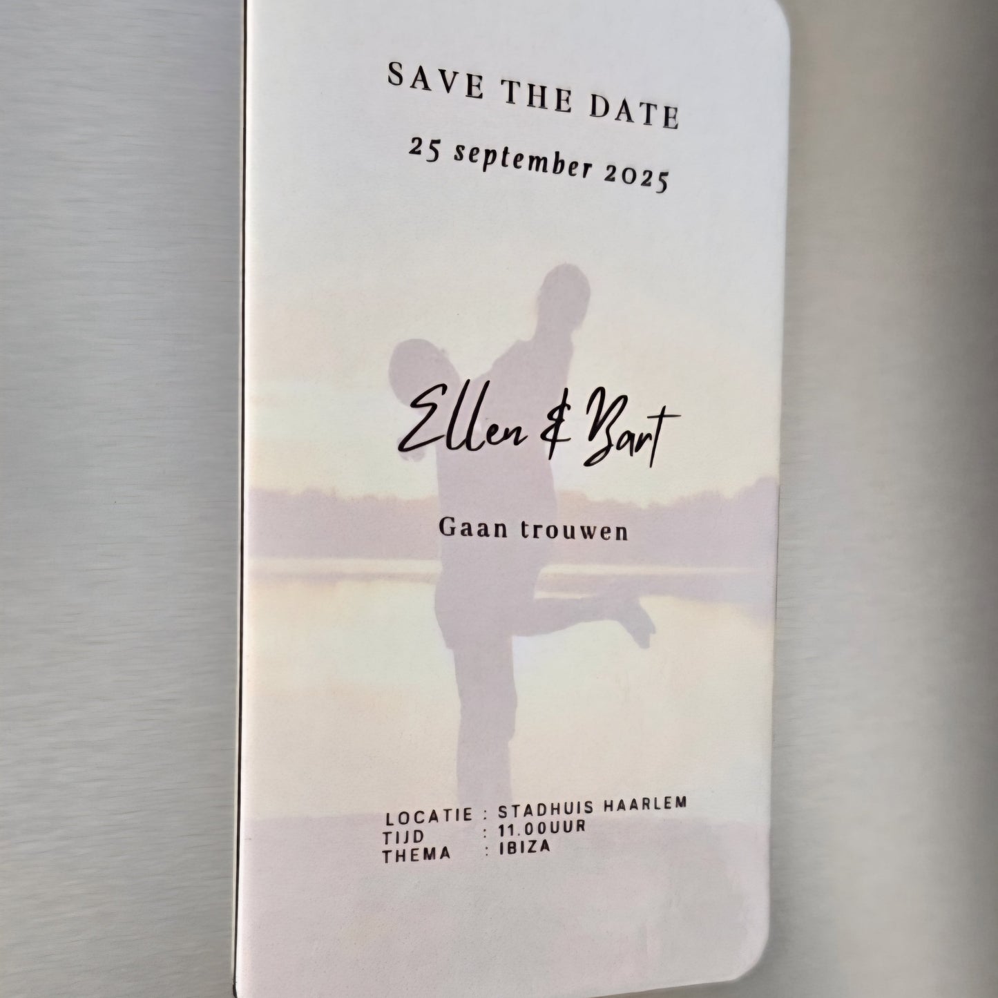 Magneet save the date - eigenfoto en informatie