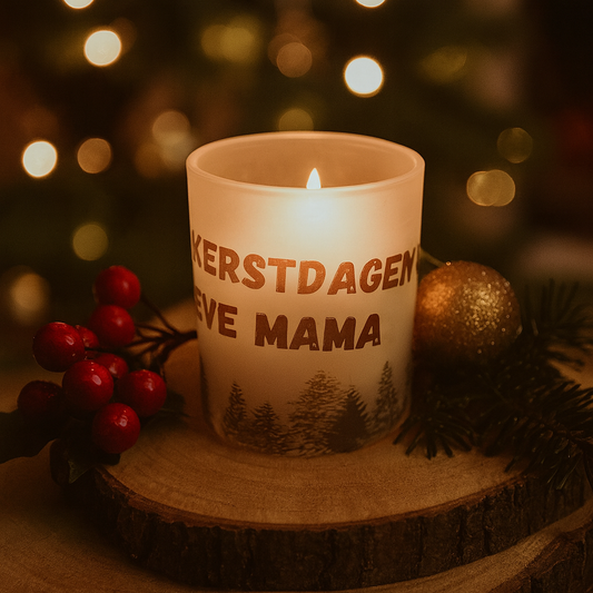 Kerst waxinelicht houder - lieve mama