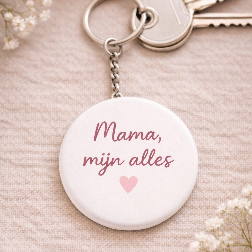 Mama, Mijn Alles Sleutelhanger – Lief & Betekenisvol Cadeau voor Moeder - 58mm