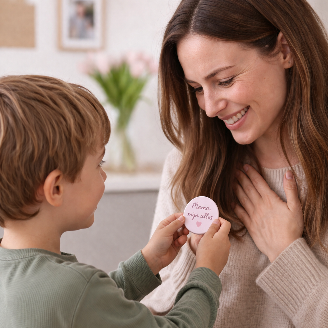 Koelkast magneet “Mama, mijn alles” – 58mm | Lief cadeau voor moeder