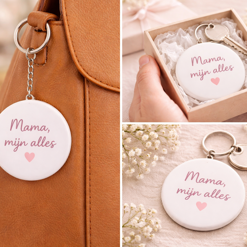 Mama, Mijn Alles Sleutelhanger – Lief & Betekenisvol Cadeau voor Moeder - 58mm