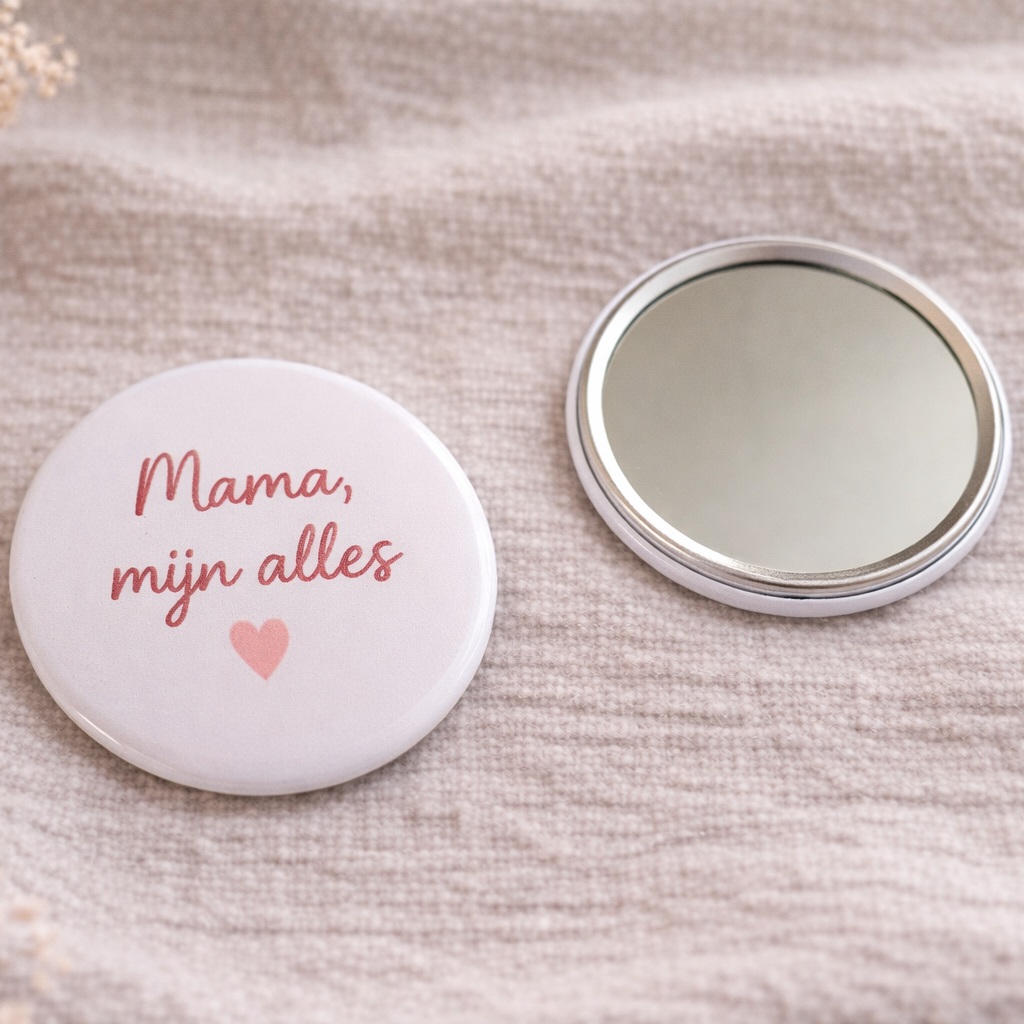 Mama, Mijn Alles Spiegel 58mm – Compact Zakspiegeltje – Lief Cadeau voor Moeder
