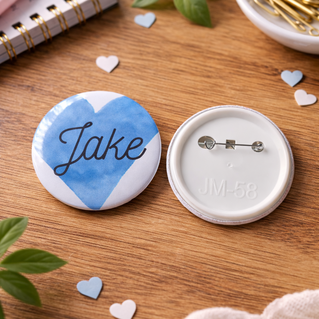 Gepersonaliseerde naam button jongen – met hartje