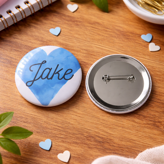 Gepersonaliseerde naam button jongen – met hartje