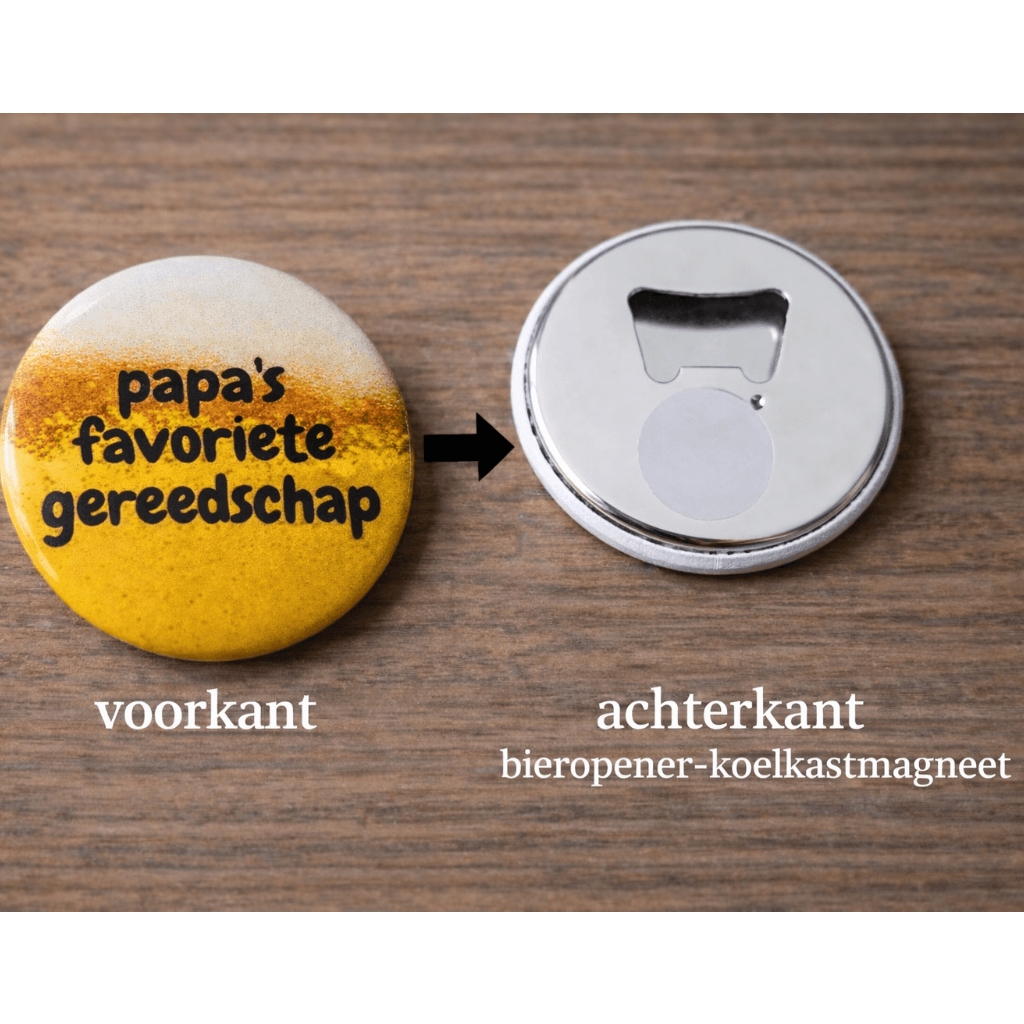 Bieropener Magneet – Papa’s Favoriete Gereedschap