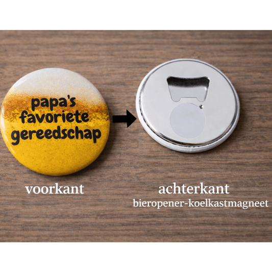 Bieropener Magneet – Papa’s Favoriete Gereedschap