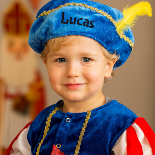 Pietenmuts met naam - blauw - jongen - pieten muts - sinterklaas